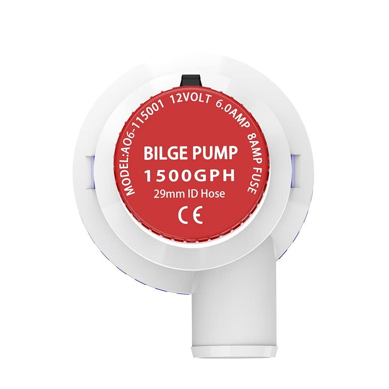 AIRTAK Bilge Pump for Boat DC12V 1500GPH Small Bilge Pump 12 Volt Electric Water Pump Low Noise with The Switch - Image 3
